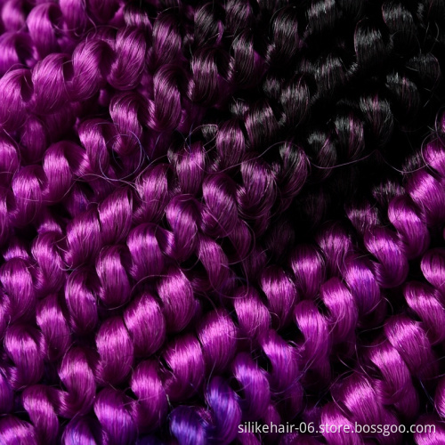 Spring Twist Crochet Braiding Hair Ombre Colors Black/Purple/Blue Synthetic Hair Extensions High Temperature Fiber 8Inch 100g